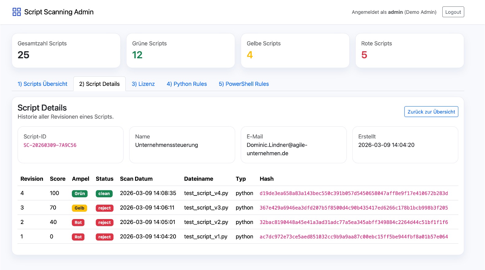 Protokolle und Audit Trail